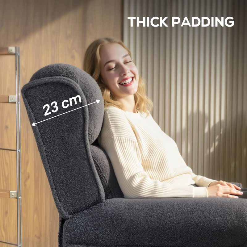 HOMCOM 132° Recliner Armchair, with Extended Footrest - Dark Grey