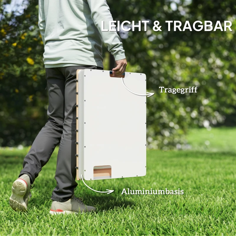 Outsunny Floor shower Garden shower with adjustable foot wheel Aluminum up to 4 m fountain height 70 x 55 cm Natural wood