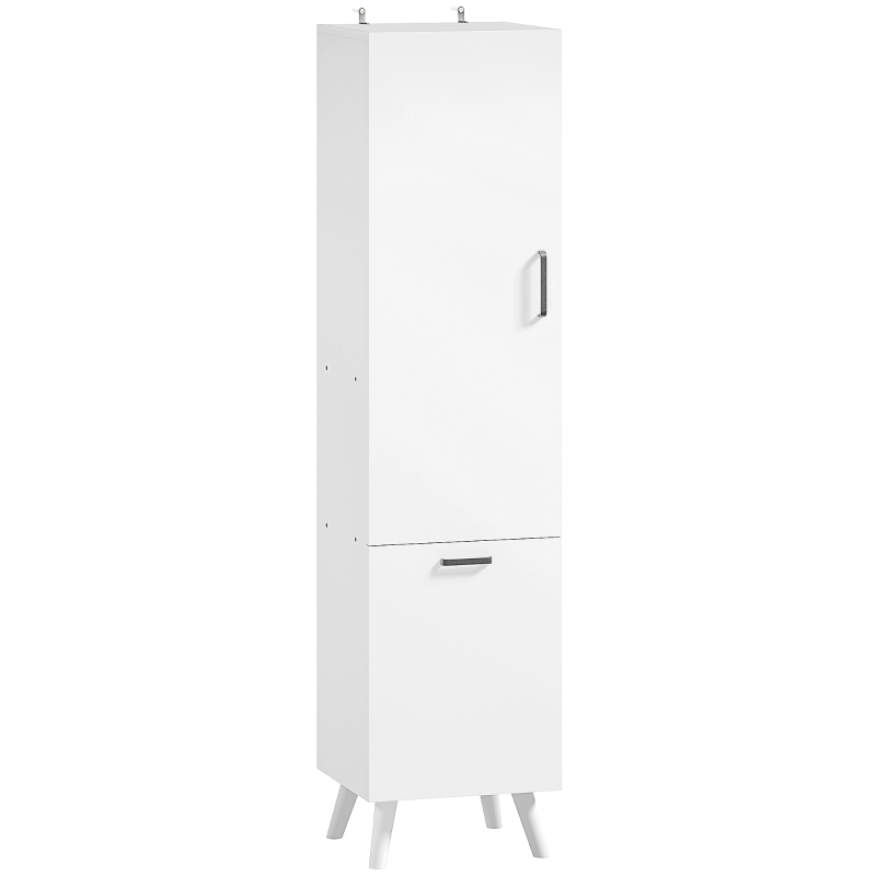 HOMCOM Bathroom tall cabinet storage cabinet with door cabinets, 35 x 31.5 x 144 cm, white