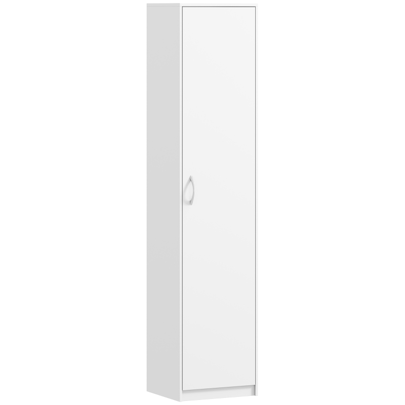 HOMCOM Armario de cocina, armario de almacenamiento de 5 niveles, estantes ajustables, para salón, cocina, despensa, madera, Blanco