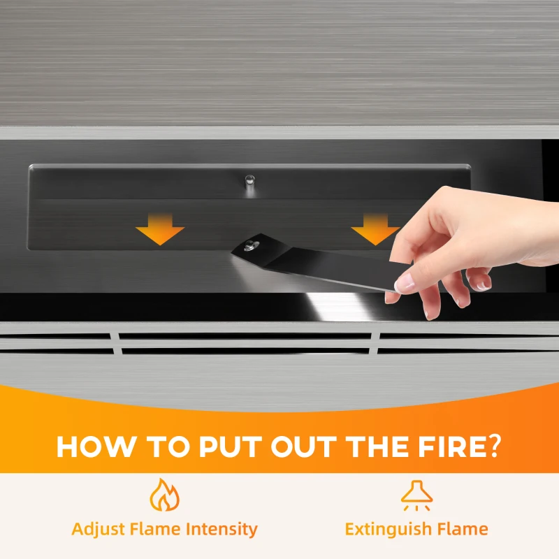 HOMCOM Stainless Steel Bioethanol Fire - Silver Tone