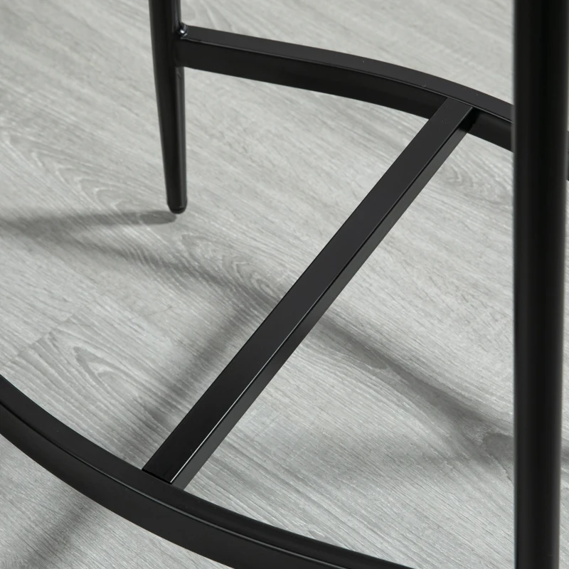 HOMCOM Set of 2 Bar Stools with Steel Footrest Industrial Style Curved Seat 48.5 x 38.5 x 68.5 cm Brown Black