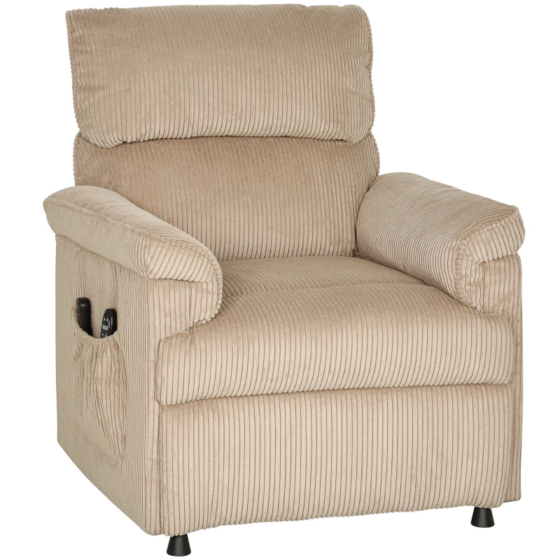 HOMCOM Corduroy Electric Massage Recliner - Brown