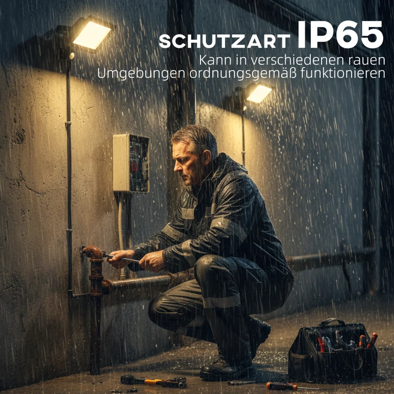 HOMCOM 50W lampa robocza, regulowana, 3 tryby, aluminium, wielofunkcyjna, czarny