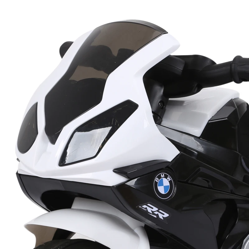 HOMCOM Elektro Kindermotorrad BMW S1000RR Elektromotorrad mit Musik, Scheinwerfer, Kinder Elektro Motorrad für Kinder von 18-36 Monaten Schwarz