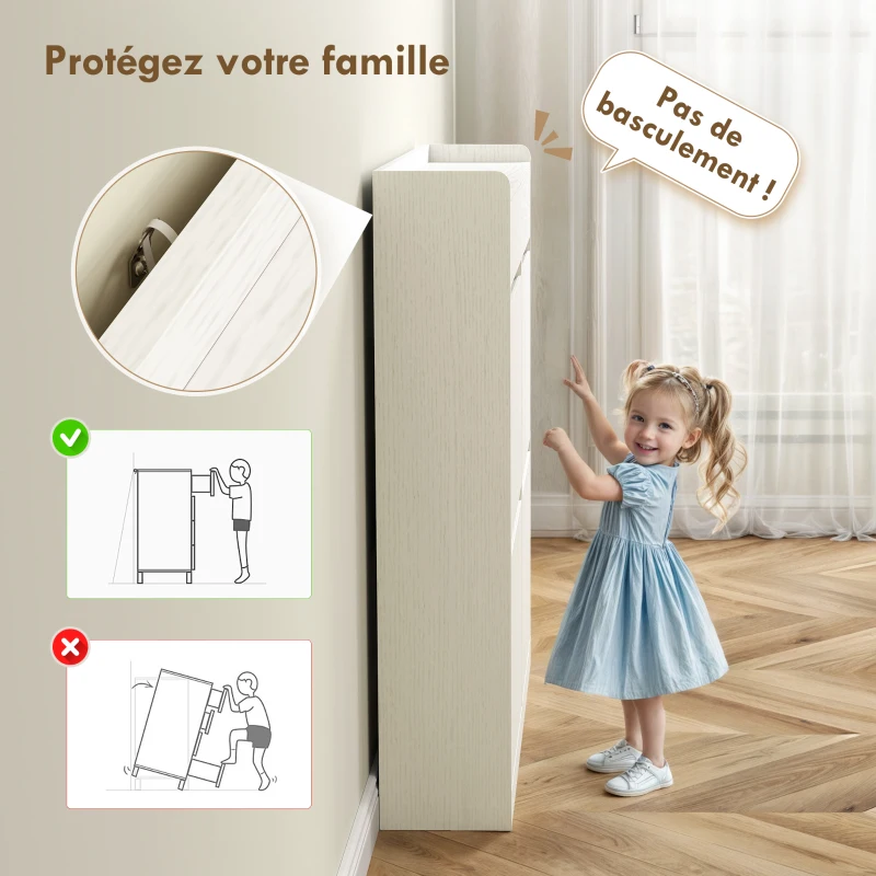 HOMCOM Shoe Cabinet for 8 Pairs with 2 Sliding Drawers and 4 Flip-Down Drawers, 98 x 19.2 x 95.3 cm, White