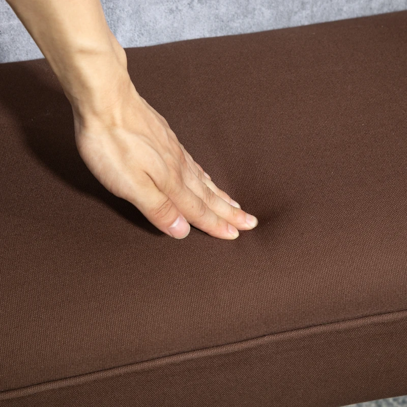 HOMCOM Bench Banquette Contemporary Design curved armrests Great Comfort 102L x 36l x 51H cm Brown