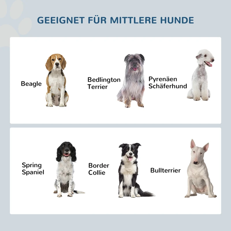 PawHut Hunde-Futterstation, rutschfest, 58,4 x 30,5 x 25,4cm, Weiß, 2L pro Napf