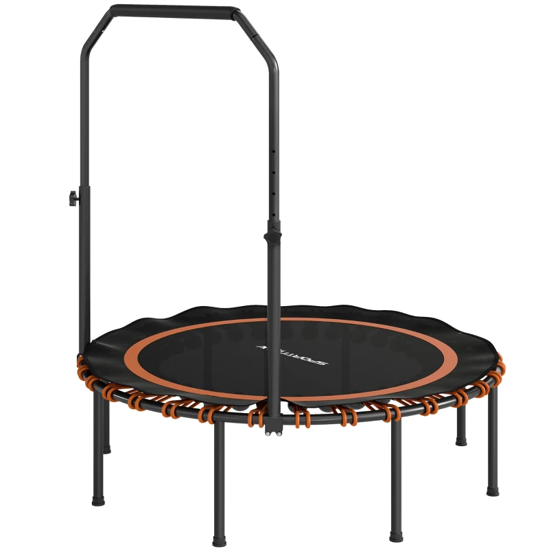 SPORTNOW Fitness Trampoline with Adjustable Handle, Sport Trampoline for Indoor and Outdoor, Steel, Plastic, Orange