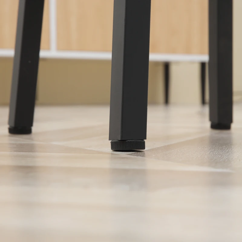 HOMCOM Set of 2 modern-style 65 cm high stools with footrest - rustic brown and black