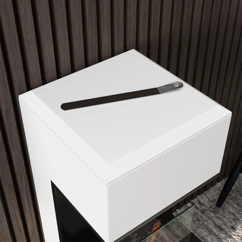 HOMCOM Freestanding Bioethanol Fireplace with 1.2L Burner, Approx. 3H Burn Time, 20 to 25 m² Coverage in Steel