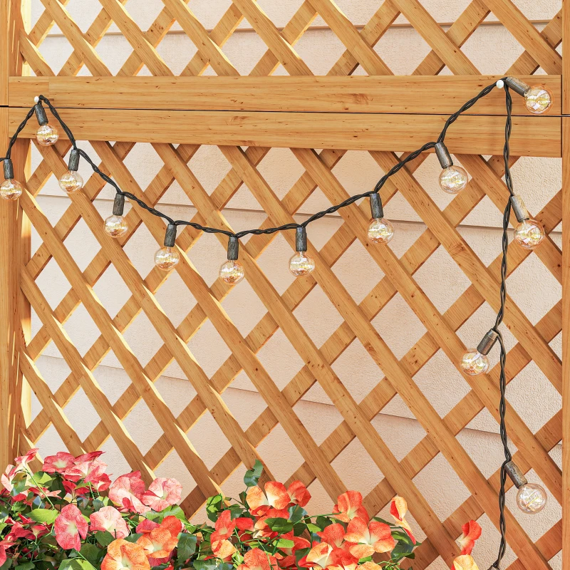 Outsunny Floreira de Jardim com Treliça Caixa de Plantio com Suporte para Plantas Trepadeiras 90x45x180cm Madeira