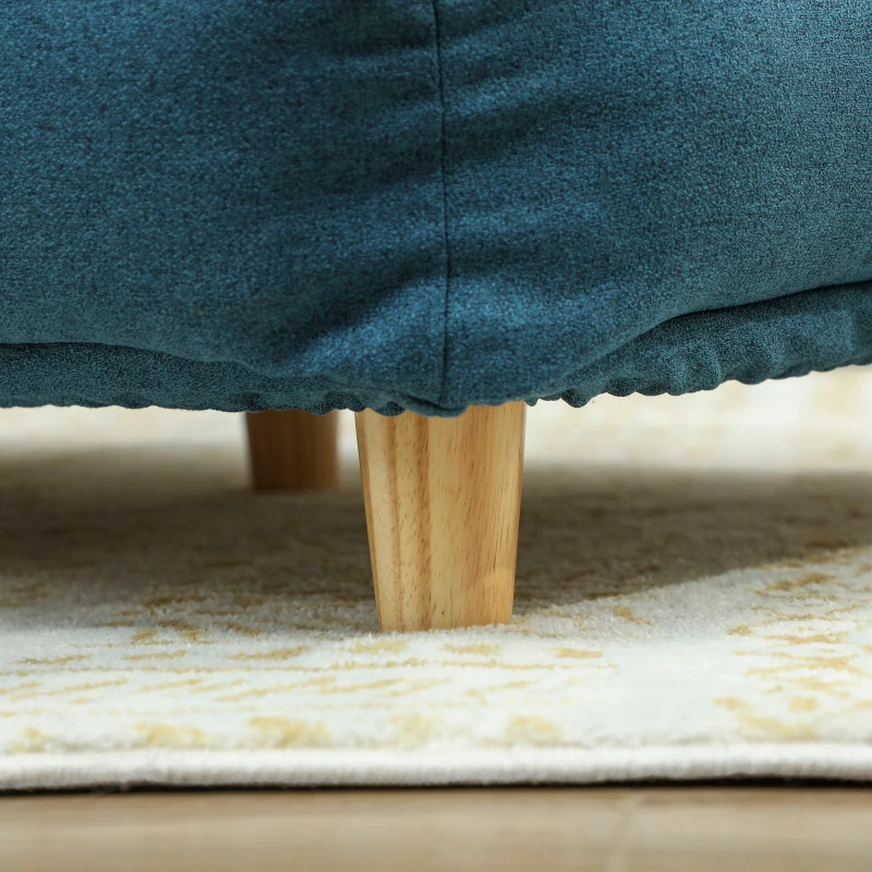 PawHut Dog sofa, pet sofa, pet bed, removable & washable cushion, Natural+ Dark Blue