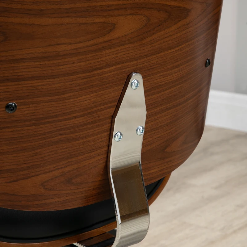 Vinsetto Vintage design office chair adjustable height 360° swivel Poplar wood synthetic upholstery 53 x 53 x 77-87 cm