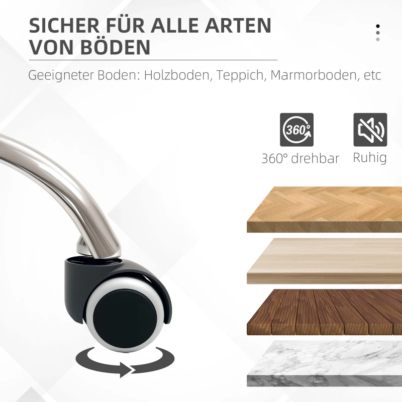 Vinsetto Bürostuhl Computerstuhl drehbar, höhenverstellbar, 48 cm x 53 cm x 80-90 cm, Rosa