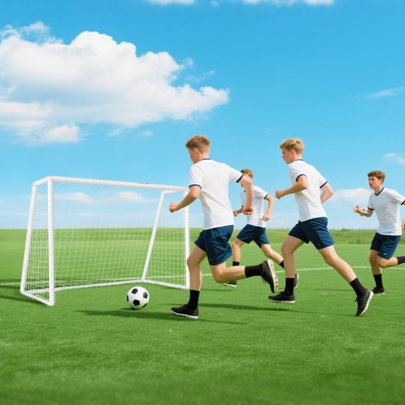 SPORTNOW Football goal cage training goal in PVC - pegs included - dim. 180L x 92l x 124H cm white