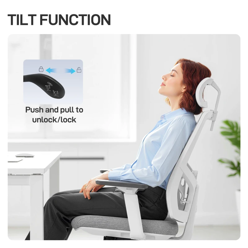 HOMCOM Chaise de bureau ergonomique et respirante avec soutien lombaire dynamique 4D, 64.5x62.5x112-122 cm, Multicolore