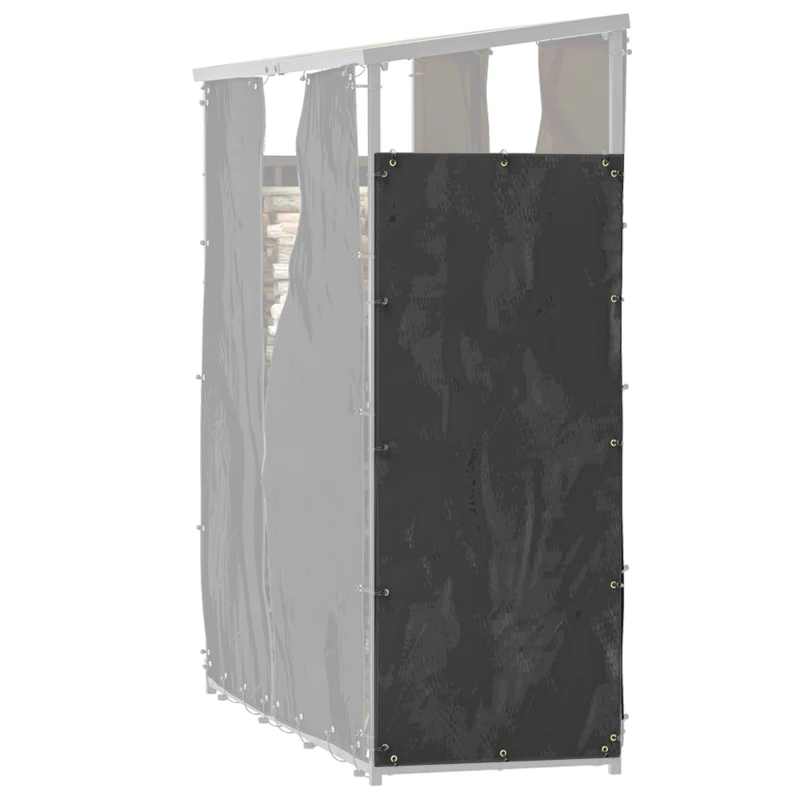 Outsunny Set of two covers for log rack protecting against water dust and UV 600D Oxford fabric black