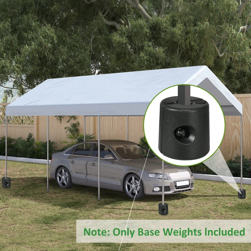 Outsunny Lot de 4 Pieds de tonnelle pop-up remplis d'eau ou de sable pieds de sol pour pavillon en HDPE avec vis de sécurité