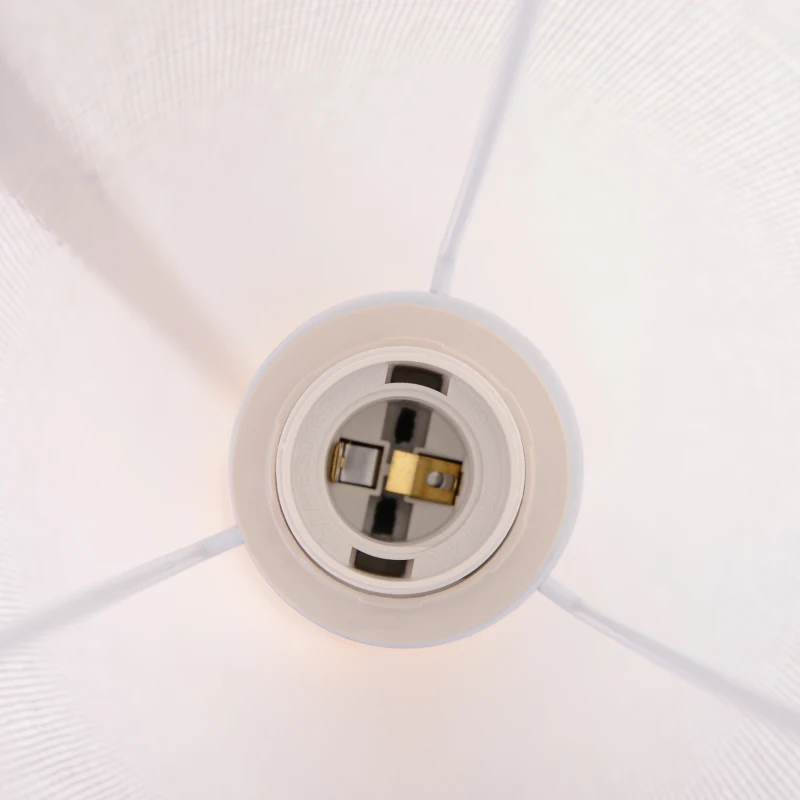 HOMCOM Floor Lamp for Living Room, 47" Modern Standing Lamp with Linen Shade, Wooden Base, Grey