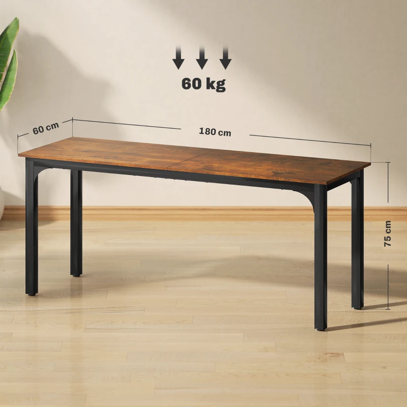 HOMCOM Desk, computer desk, rustic design, lots of space, particleboard, brown