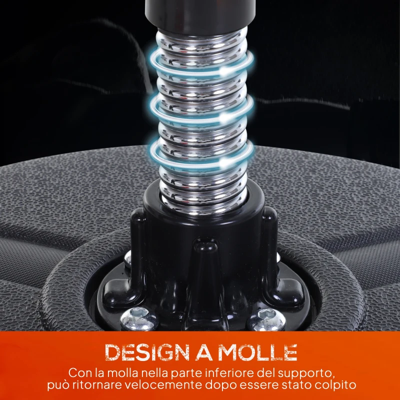 HOMCOM Punching Ball da Terra, Sacco da Boxe da Terra con Base Riempibile, Ventose e Guantoni, Altezza Regolabile 4 Livelli da 136-154 cm, Speed Bag per Home Gym Casa e Palestra, Nero