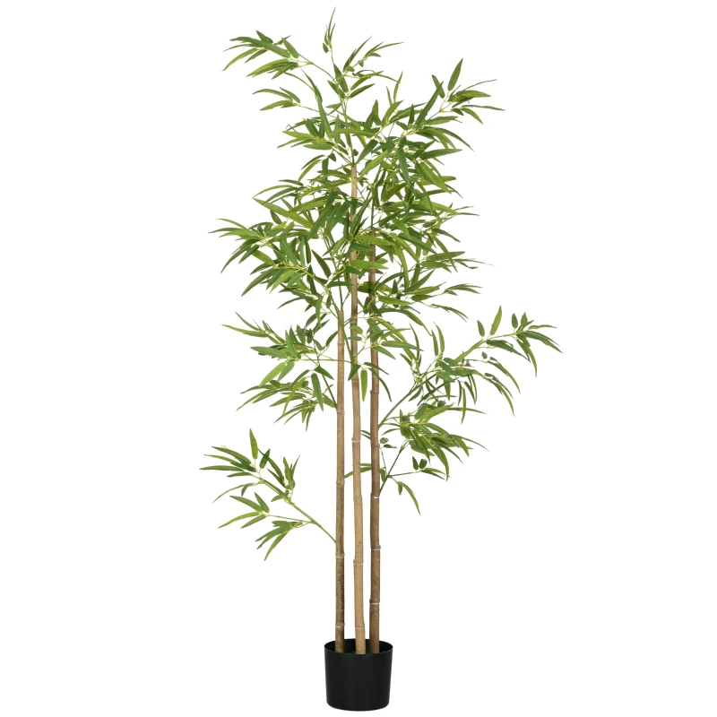 HOMCOM Artificial Bamboo Plant Tree 180 cm Tall with Pot, Interior Decoration, Very Realistic