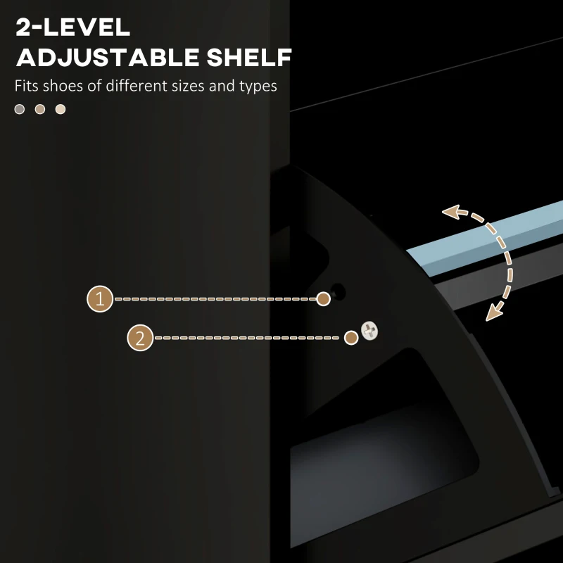 HOMCOM Three-Drawer Minimalistic Shoe Cabinet - Black