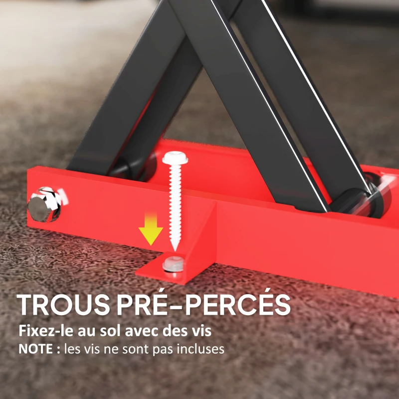 HOMCOM Motorcycle Jack, Scissor Motorcycle Lift Table, 9.5-40 cm Lifting Height 500 kg Capacity, 45 x 15 x 9.5-40 cm, Red