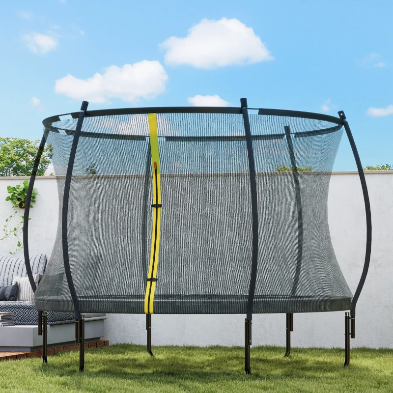 SPORTNOW 10ft Outdoor Trampoline with Enclosure Net, Spring Cover, Black
