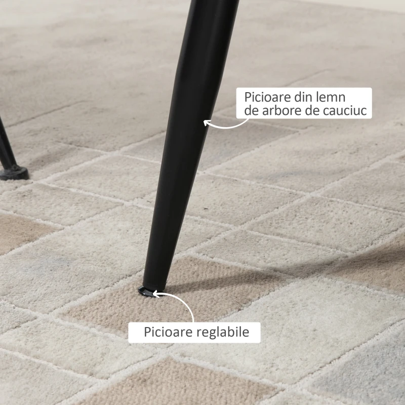 HOMCOM Canapea 132 cm – Catifea Gri pentru Dormitor sau Spatii Mici