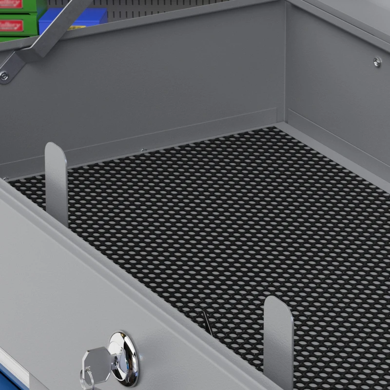 DURHAND Metal toolbox case with 6 drawers and 1 top tray, lockable with 2 keys included, 2 handles