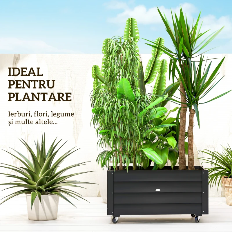 Outsunny Jardiniera de Gradina cu Orificiu de Drenaj