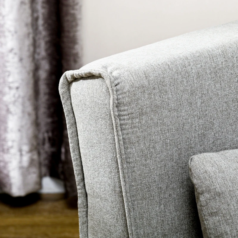 HOMCOM Sleeper chair, 6-position adjustable backrest, linen-look, up to 150 kg, Light gray