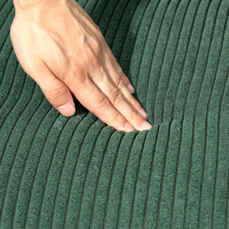 HOMCOM 2-Seater Upholstered Sofa, Wood, Velvet-like Polyester, Foam, 117 x 56.5 x 77 cm, Green