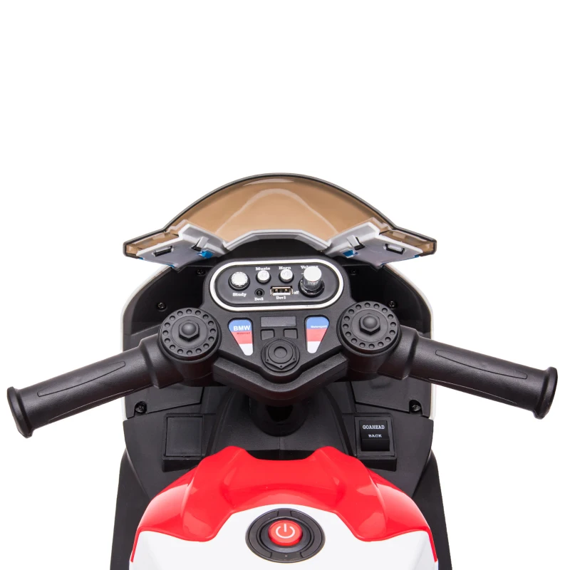 HOMCOM Kindermotorrad, Elektromotorrad, Scheinwerfer, 3 Musikmodi, für Kinder 1,5-5 Jahre, Rot, 82,5 x 42 x 54cm
