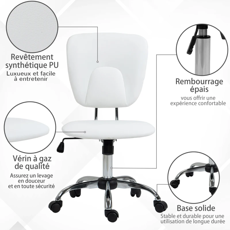 Vinsetto Office chair with adjustable height, tilting backrest, swivel caster seat