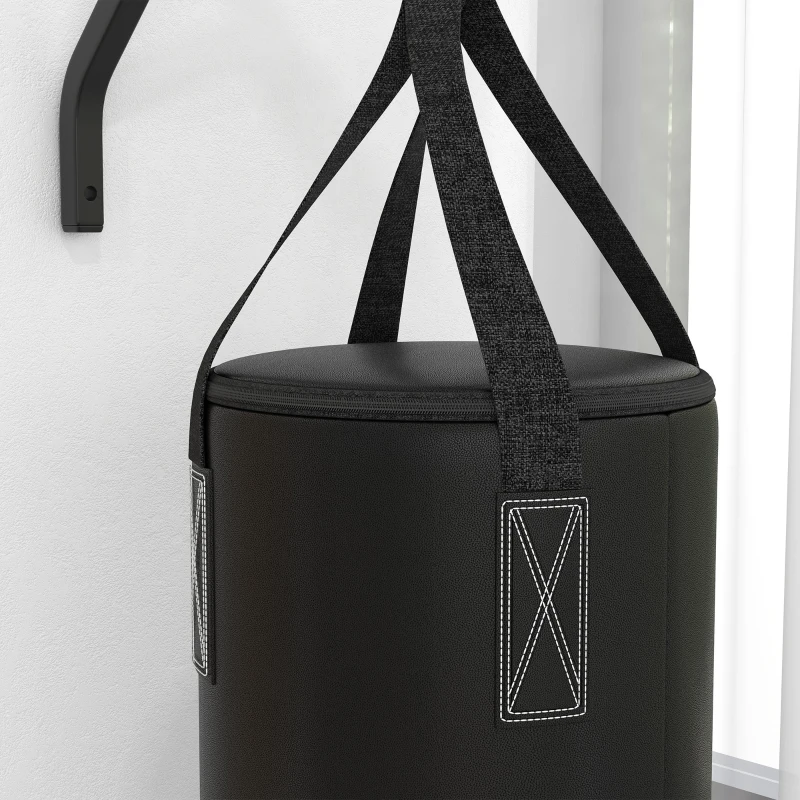 SPORTNOW Punching bag, fillable, with wall mount, gloves and wraps, up to 45 kg, black