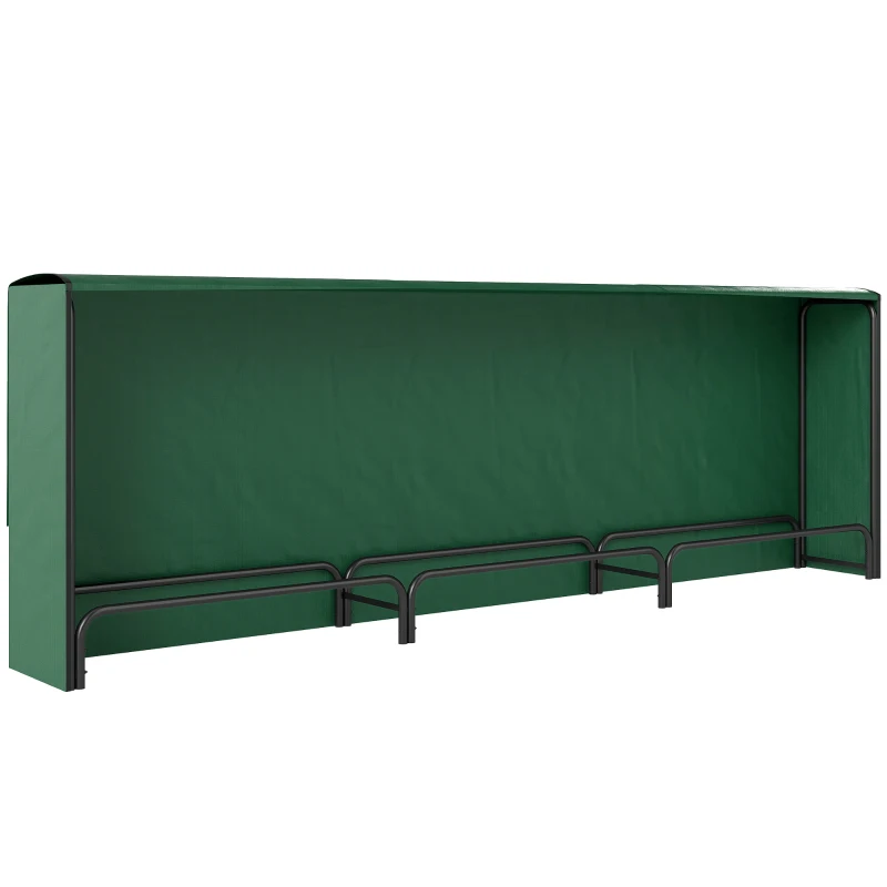 Outsunny Portalegna da 1m³ Regolabile con Telo Impermeabile in PE, in Metallo, 300x36x99 cm, Nero e Verde Scuro
