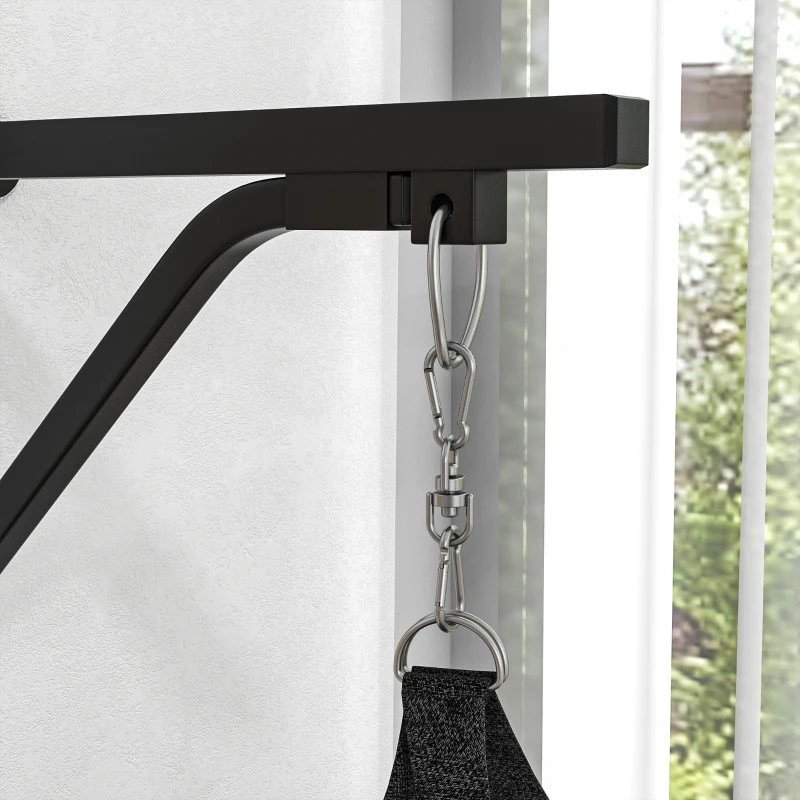 SPORTNOW Punching bag, fillable, with wall mount, gloves and wraps, up to 45 kg, black