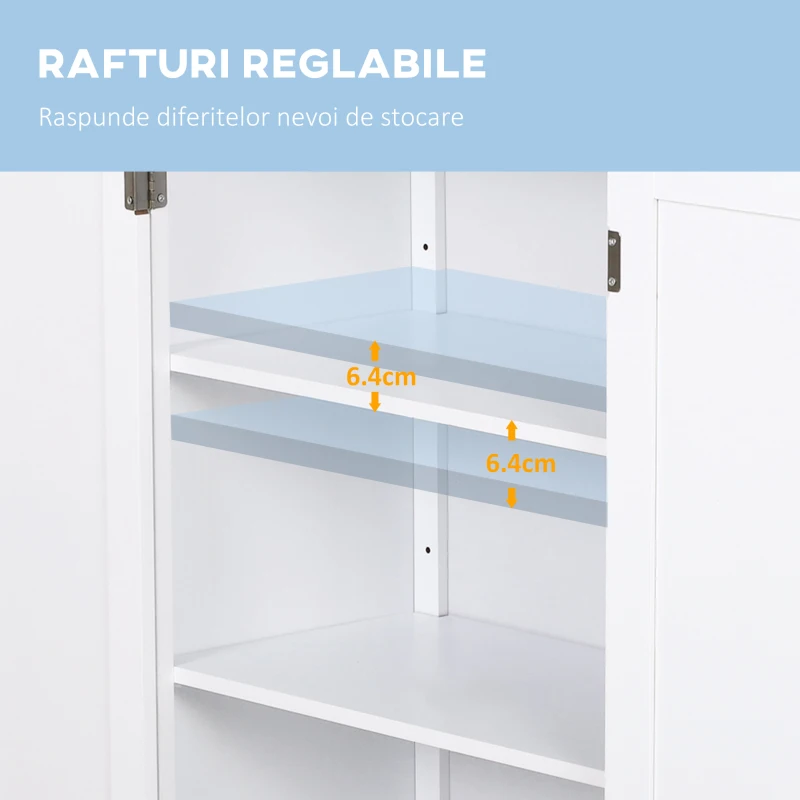 Kleankin dulap baie, cu doua usi, 60x30x80 cm, alb(m-5)