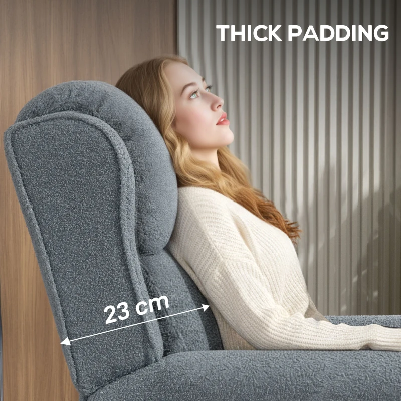 HOMCOM Recliner Armchair with Extended Leg Rest - Grey