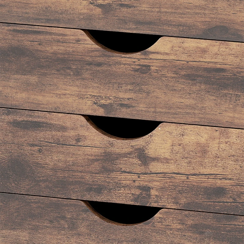 HOMCOM Five-Drawer Filing Cabinet - Rustic Brown