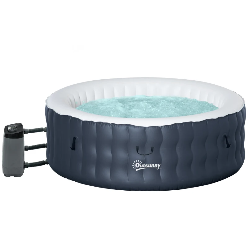Outsunny Piscina Idromassaggio Gonfiabile e Riscaldante fino 42℃ con 108 Getti, per 4 Persone