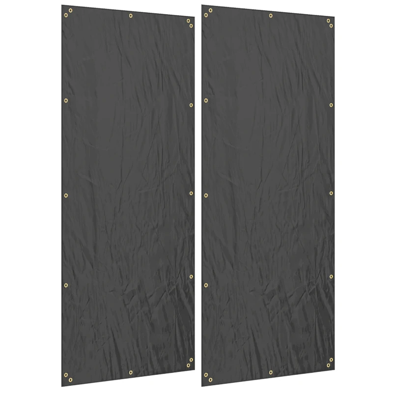 Outsunny Set of two covers for log rack protecting against water dust and UV 600D Oxford fabric black