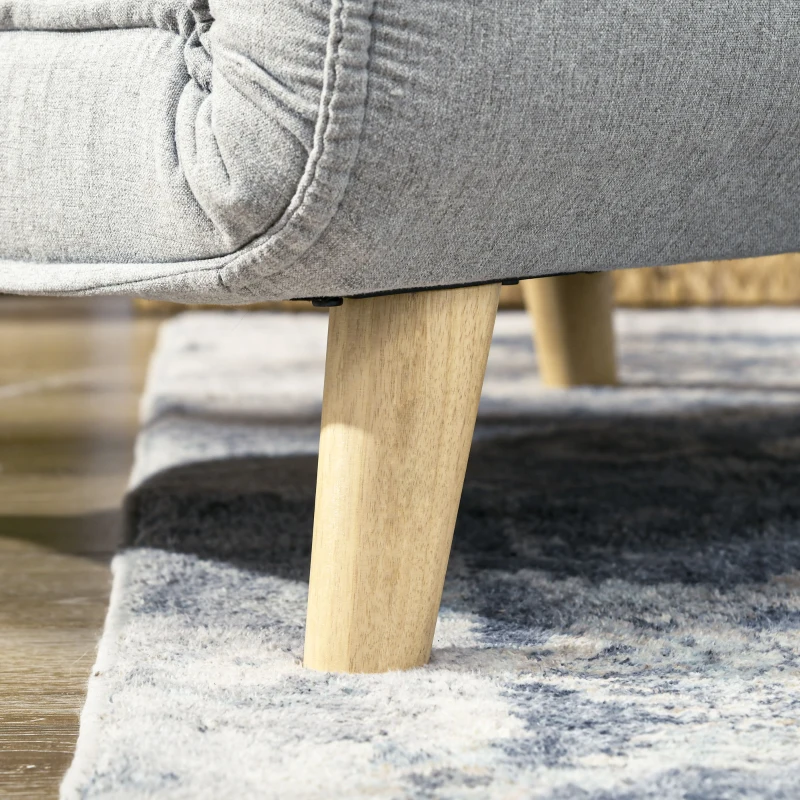 HOMCOM Sleeper chair, 6-position adjustable backrest, linen-look, up to 150 kg, Light gray