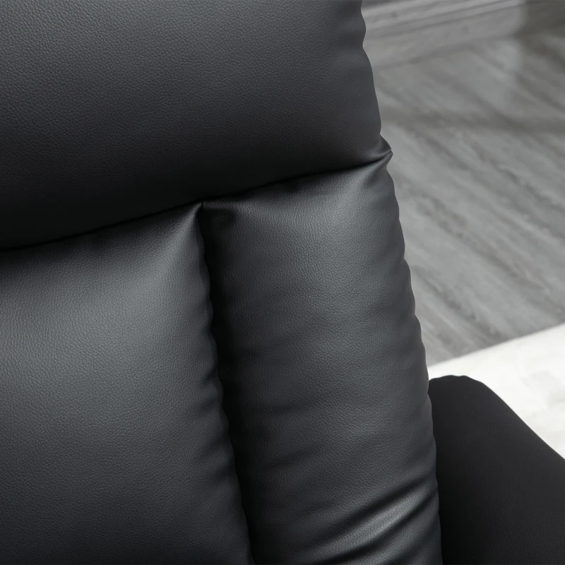 HOMCOM Power Lift Chair Armchair for the Elderly, PU Leather Recliner Chair with Extended Footrest, Remote Control and Side Pocket, Black