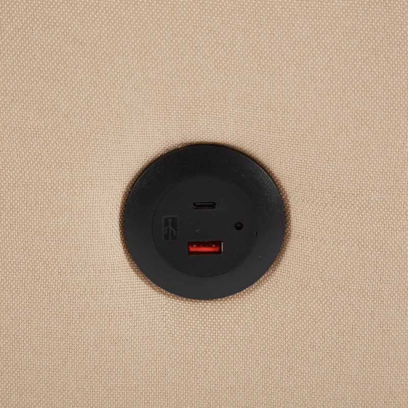 3-seater L-Shaped Sofa Bed with Reversible Chaise, USB and Type-C Charging, Convertible Sleeper for Living Room, 180L x 120W x 72H cm, Beige