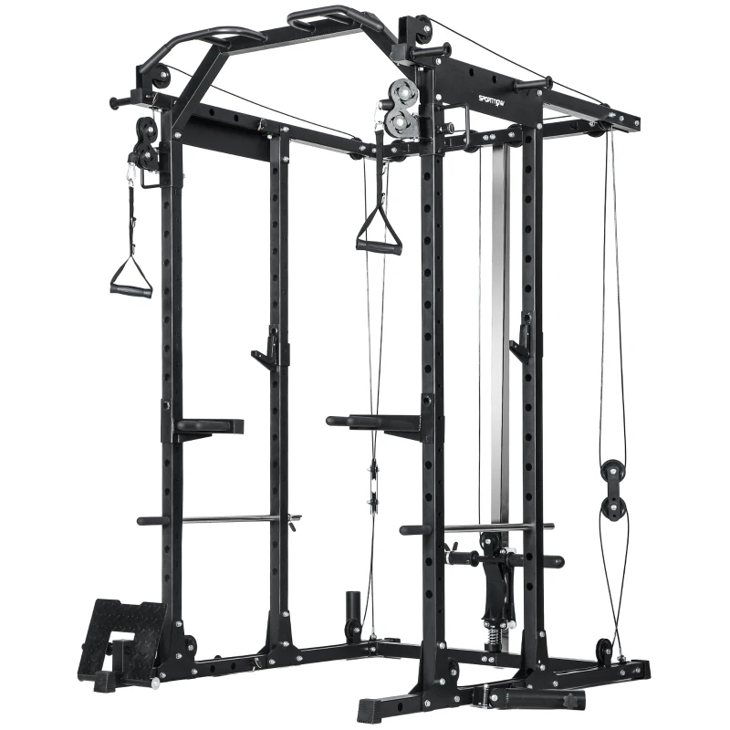 SPORTNOW Cable Crossover Machine, with Lat-Pull Down System