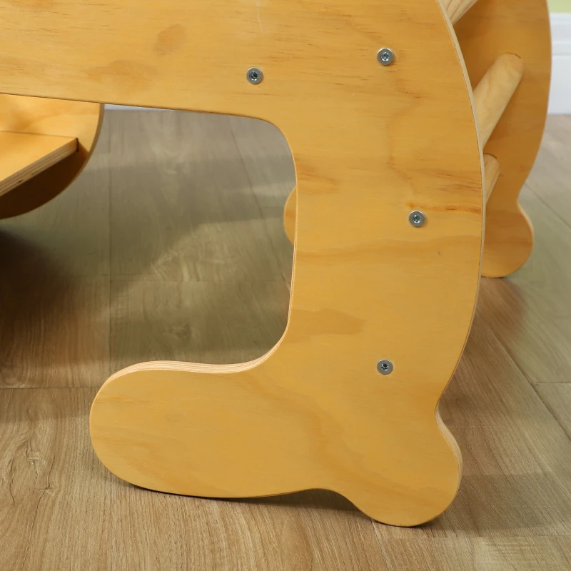 AIYAPLAY Children's climbing arch, children's toy table for 18-48 months, 2-in-1 design, max load 50 kg, natural wood